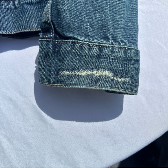 Old Navy distressed jeans jacket men’s medium - Picture 7 of 10
